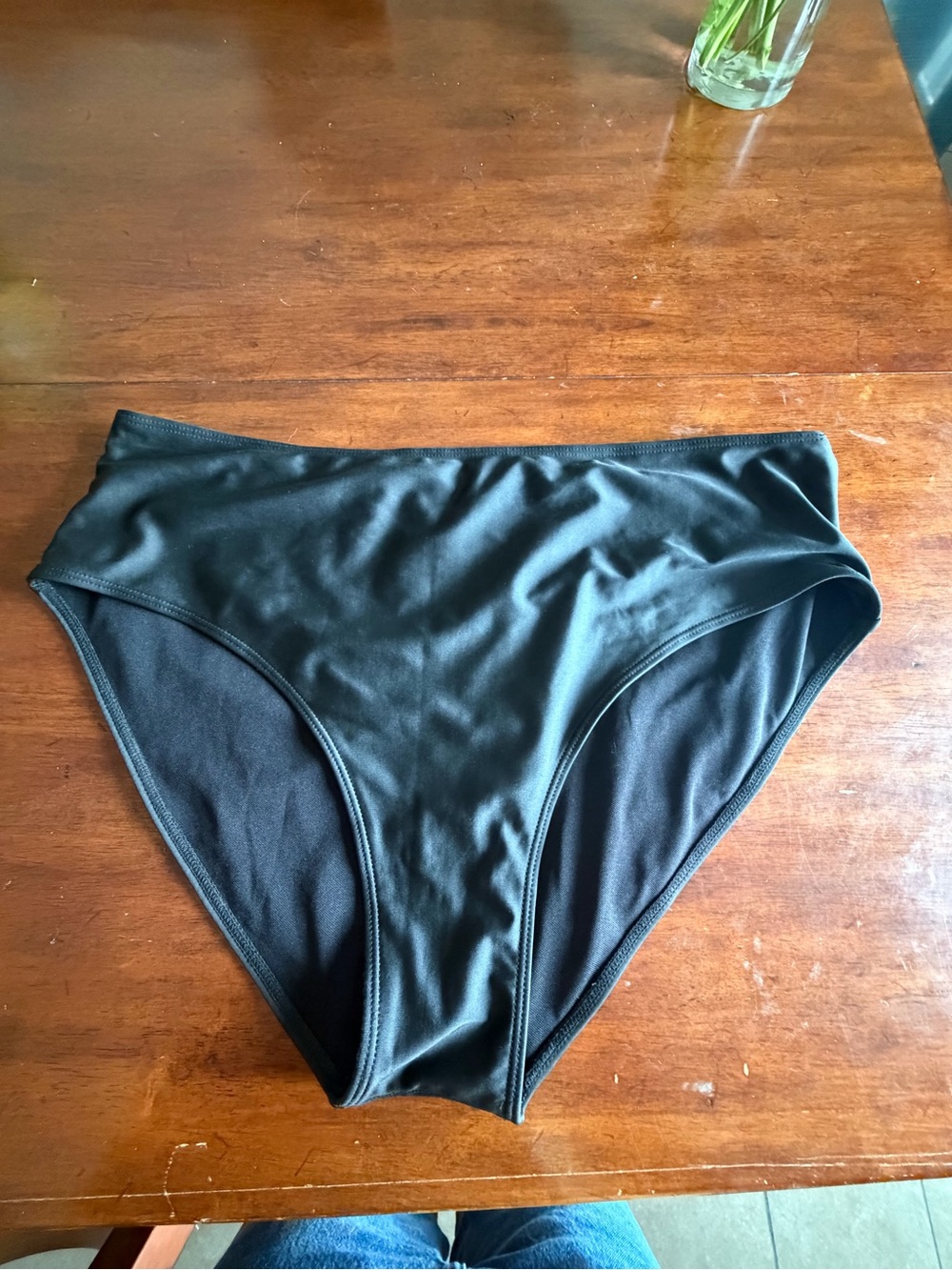 High-Waist Black Swim Bikini Bottom - Sleek Everyday Coverage